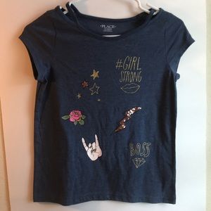girls navy blue tshirt